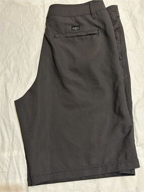 O'Neill Men's Dark Gray Pinstripe Flat Front Shorts